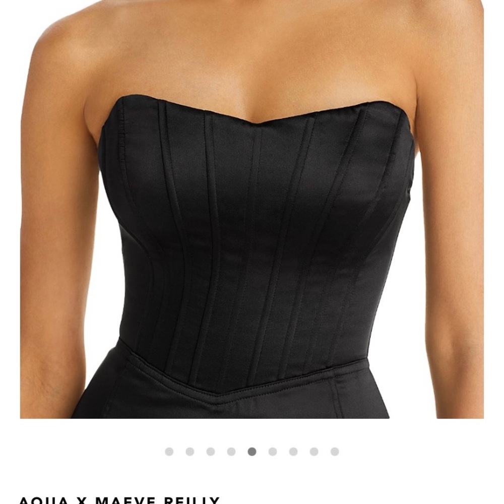 Aqua. Black silk dress (size small/2) . - Picture 2 of 5